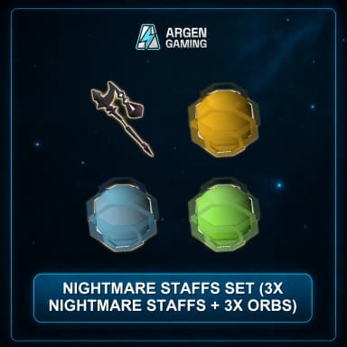 Nightmare Staffs Set (3x Nightmare Staffs + 3x Orbs)