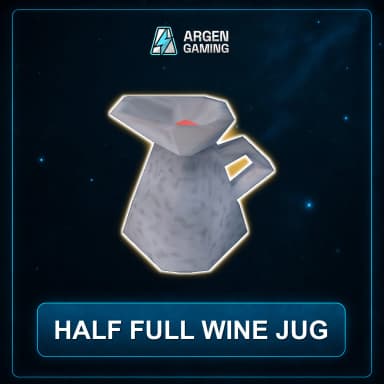 Half full wine jug